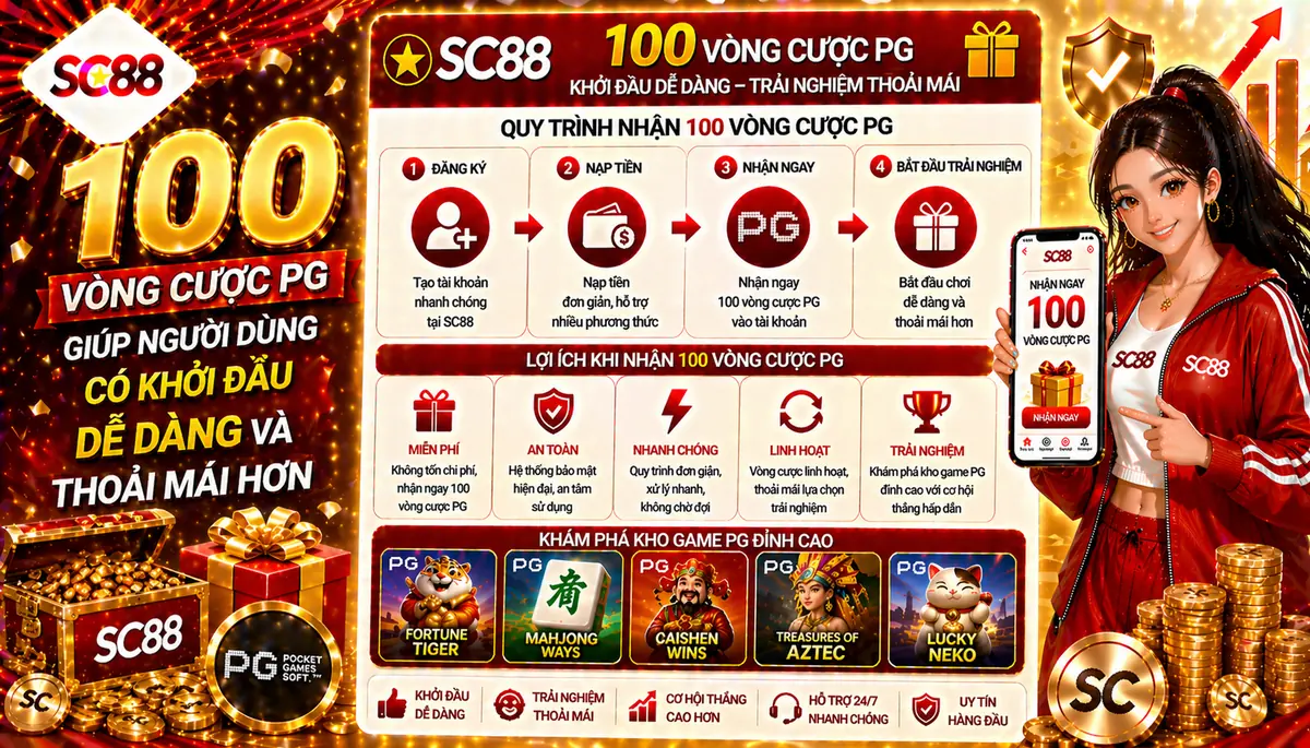100 vòng cược PG giúp người dùng có khởi đầu dễ dàng và thoải mái hơn
