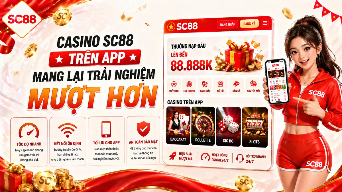Casino sc88 trên app mang lại trải nghiệm mượt hơn