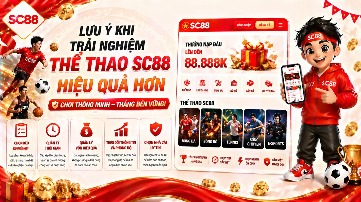 Lưu ý khi trải nghiệm thể thao sc88 hiệu quả hơn