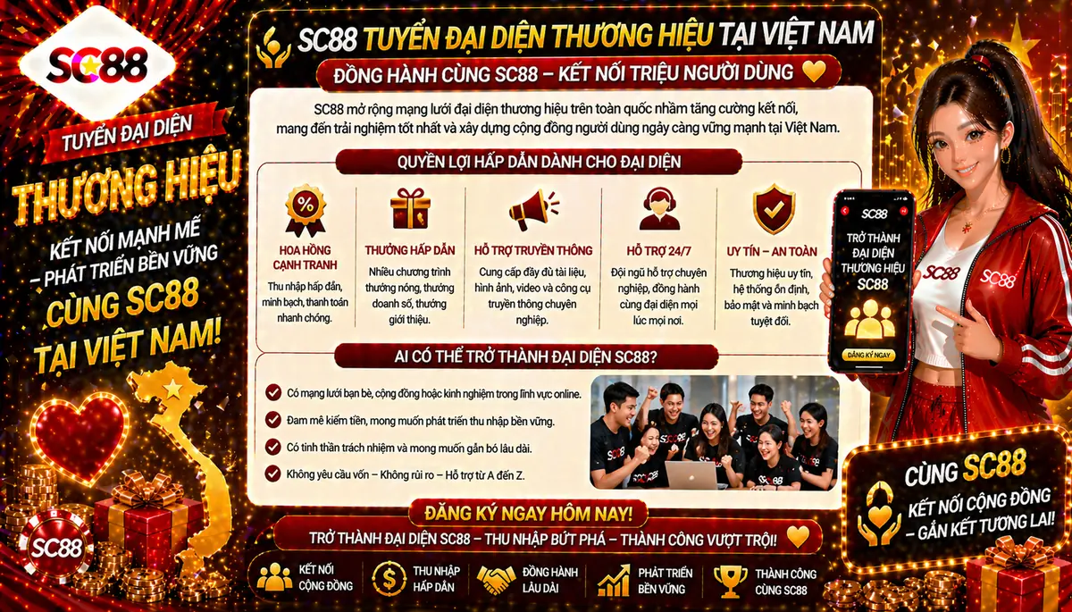 SC88 tuyển đại diện thương hiệu nhằm tăng kết nối với người dùng tại Việt Nam