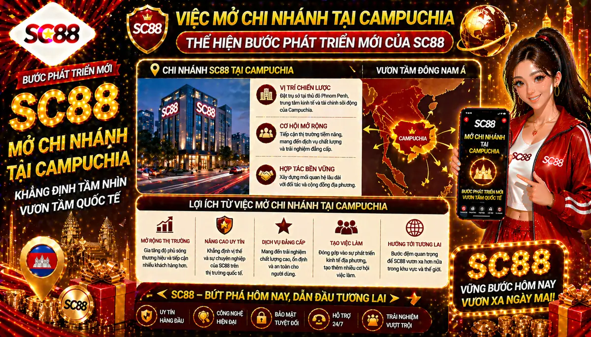 Việc mở chi nhánh tại Campuchia thể hiện bước phát triển mới của SC88