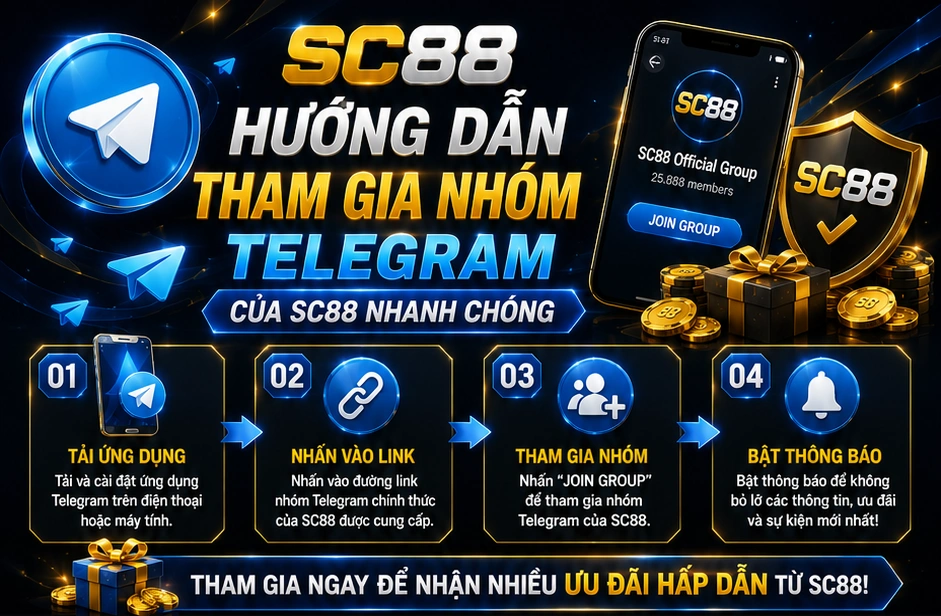 Hướng dẫn tham gia nhóm TELEGRAM của SC88 nhanh chóng